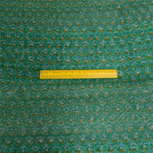 Load image into Gallery viewer, Sanskriti Vintage Sarees Green Block Printed Pure Chiffon Silk Sari Craft Fabric
