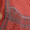 Sanskriti Vintage Sarees From India Red Printed Georgette Sari 5yd Craft Sustainable Fabric