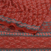 Sanskriti Vintage Sarees From India Red Printed Georgette Sari 5yd Craft Sustainable Fabric