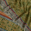 Сари Sanskriti Vintage Green 100% чистый шелк жоржет с принтом сари Craft Экологичная ткань