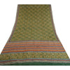 Сари Sanskriti Vintage Green 100% чистый шелк жоржет с принтом сари Craft Экологичная ткань