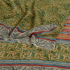 Сари Sanskriti Vintage Green 100% чистый шелк жоржет с принтом сари Craft Экологичная ткань