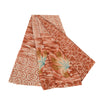 Sanskriti Vintage Sarees Brown Pure Georgette Silk Printed Sari 5yd Craft Sustainable Fabric