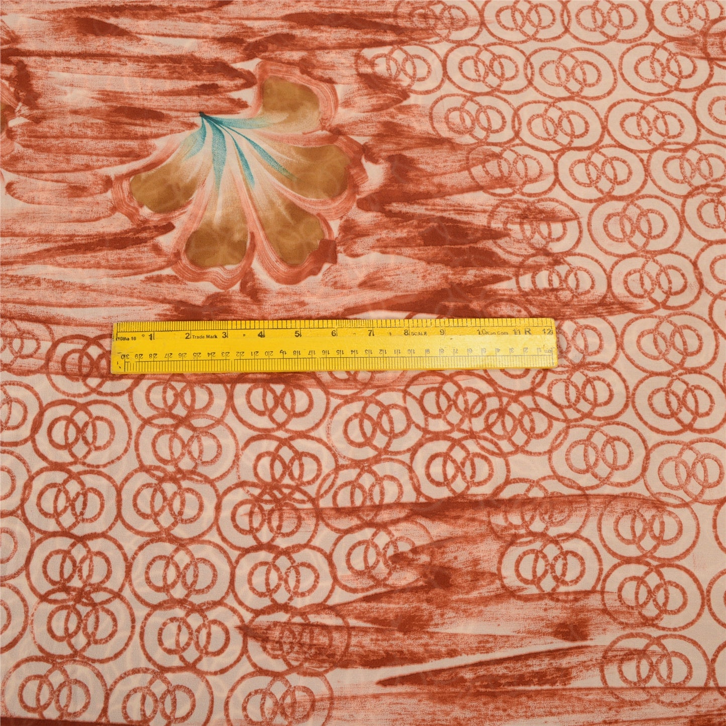 Sanskriti Vintage Sarees Brown Pure Georgette Silk Printed Sari 5yd Craft Sustainable Fabric