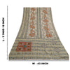 Sanskriti Vintage Sarees Gray 100% Pure Georgette Silk Printed Sari Craft Sustainable Fabric