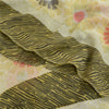 Sanskriti Vintage Sarees Ivory 100% Pure Georgette Silk Print Sari Craft Sustainable Fabric