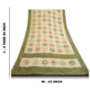 Sanskriti Vintage Sarees Ivory 100% Pure Georgette Silk Print Sari Craft Sustainable Fabric
