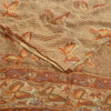 Sanskriti Vintage Ivory/Brown Sarees Pure Georgette Printed Sari Craft Sustainable Fabric