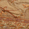 Sanskriti Vintage Ivory/Brown Sarees Pure Georgette Printed Sari Craft Sustainable Fabric
