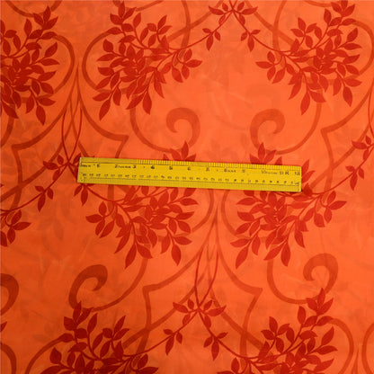 Sanskriti Vintage Orange/Red Sarees Pure Georgette Printed Sari Craft Sustainable Fabric