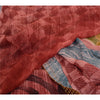 Sanskriti Vintage Sarees Dusty-Red Blend Georgette Printed Sari 5yd Craft Sustainable Fabric