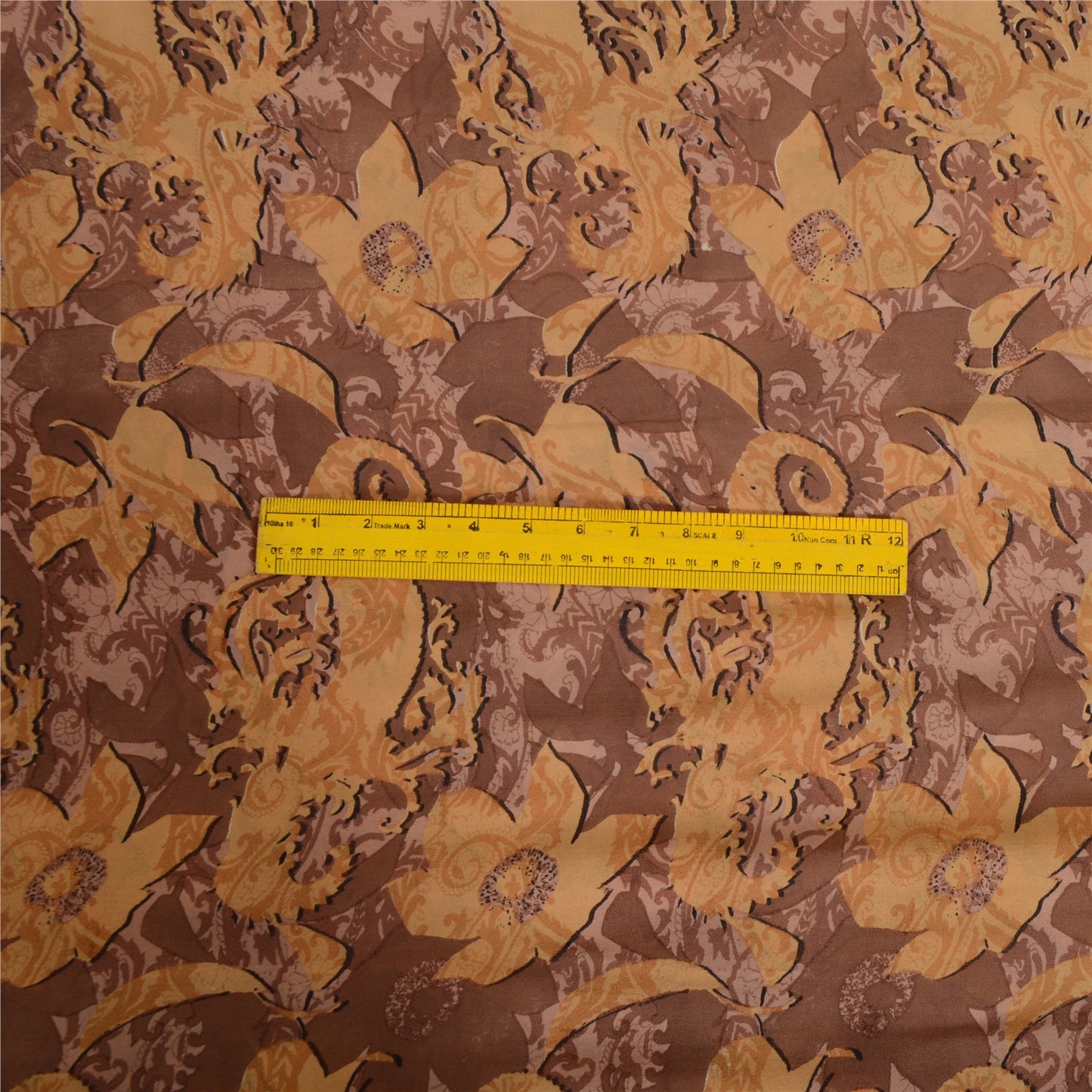 Sanskriti Vintage Sarees Mauve Pure Georgette Silk Printed Sari 5yd Craft Sustainable Fabric