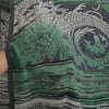 Sanskriti Vintage Sarees Black/Green Pure Georgette Silk Print Sari Craft Sustainable Fabric