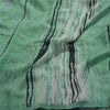 Sanskriti Vintage Sarees Black/Green Pure Georgette Silk Print Sari Craft Sustainable Fabric