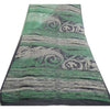 Sanskriti Vintage Sarees Black/Green Pure Georgette Silk Print Sari Craft Sustainable Fabric