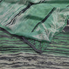 Sanskriti Vintage Sarees Black/Green Pure Georgette Silk Print Sari Craft Sustainable Fabric