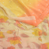 Sanskriti Vintage Sarees Gul/Ferskenfarvet Ren Georgette Silke Trykt Sari Bæredygtigt Stof