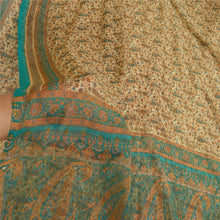 Load image into Gallery viewer, Sanskriti Vintage Sarees From India Cream Chiffon Printed Sari Soft Craft Fabric
