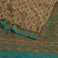 Load image into Gallery viewer, Sanskriti Vintage Sarees From India Cream Chiffon Printed Sari Soft Craft Fabric
