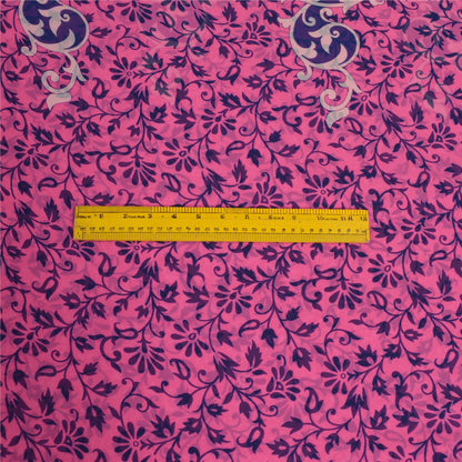 Сари Sanskriti Vintage, розовое и синее, сари с принтом жоржета, мягкая ткань для рукоделия, устойчивая к истиранию