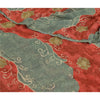 Sanskriti Vintage Sarees Gray/Red Printed Pure Georgette Silk Sari Craft Sustainable Fabric