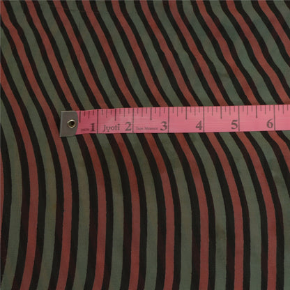 Sanskriti Vintage Sarees Multi Zari Border Printed Pure Georgette Sari Sustainable Fabric