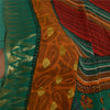 Sanskriti Vintage Sarees Red Pure Georgette Silk Print Woven Border Sari Sustainable Fabric