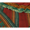 Sanskriti Vintage Sarees Red Pure Georgette Silk Print Woven Border Sari Sustainable Fabric