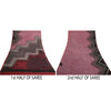 Sanskriti Vintage Sarees Pink/Black Pure Georgette Silk Print Sari Craft Sustainable Fabric