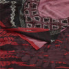 Sanskriti Vintage Sarees Pink/Black Pure Georgette Silk Print Sari Craft Sustainable Fabric