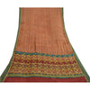 Sanskriti Vintage Sarees Red Pure Georgette Silk Printed Woven Sari 5yd Sustainable Fabric