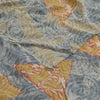 Sanskriti Vintage Sarees Blue Pure Georgette Silk Printed Sari 5yd Craft Sustainable Fabric