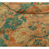 Sanskriti Vintage Sarees Orange/Teal Printed Pure Georgette Silk Sari Sustainable Fabric