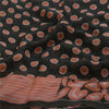 Sanskriti Vintage Sarees Indian Black Blend Georgette Printed Sari Craft Sustainable Fabric