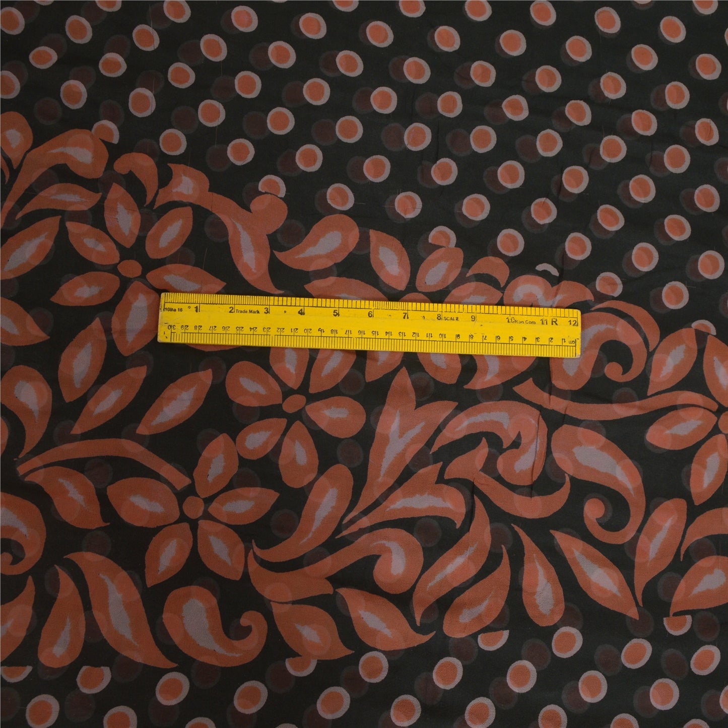 Sanskriti Vintage Sarees Indian Black Blend Georgette Printed Sari Craft Sustainable Fabric