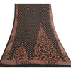 Sanskriti Vintage Sarees Indian Black Blend Georgette Printed Sari Craft Sustainable Fabric