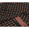 Sanskriti Vintage Sarees Indian Black Blend Georgette Printed Sari Craft Sustainable Fabric
