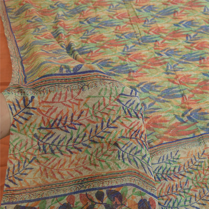 Sanskriti Vintage Sarees Multi Pure Georgette Silk Printed Sari Craft Sustainable Fabric
