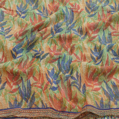 Sanskriti Vintage Sarees Multi Pure Georgette Silk Printed Sari Craft Sustainable Fabric