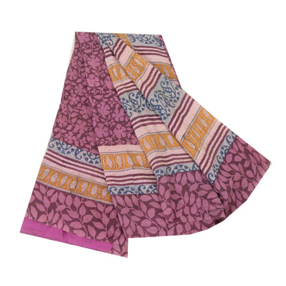 Sanskriti Vintage Sarees Hand Block Print Pure Georgette Silk Sari Craft Sustainable Fabric
