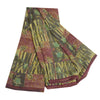Sanskriti Vintage Sarees Green/Red Blend Georgette Printed Sari Craft Sustainable Fabric