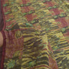 Sanskriti Vintage Sarees Green/Red Blend Georgette Printed Sari Craft Sustainable Fabric