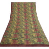 Sanskriti Vintage Sarees Green/Red Blend Georgette Printed Sari Craft Sustainable Fabric