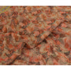 Sanskriti Vintage Sarees Red 100% Pure Georgette Silk Printed Sari Craft Sustainable Fabric