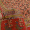Sanskriti Vintage Sarees Red 100% Pure Georgette Silk Printed Sari Craft Sustainable Fabric