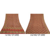 Sanskriti Vintage Sarees Red 100% Pure Georgette Silk Printed Sari Craft Sustainable Fabric