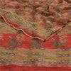 Sanskriti Vintage Sarees Red 100% Pure Georgette Silk Printed Sari Craft Sustainable Fabric