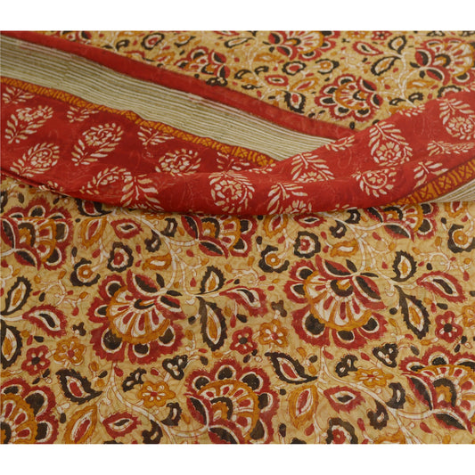 Sanskriti Vintage Sarees Hand Block Print Pure Georgette Silk Sari Craft Sustainable Fabric