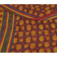 Load image into Gallery viewer, Sanskriti Vintage Sarees Red/Yellow Pure Chiffon Silk Printed Sari Craft Fabric

