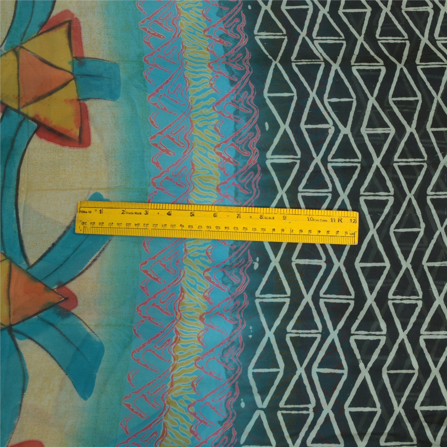 Sanskriti Vintage Sarees Black/Blue Printed Pure Georgette Silk Sari 5yd Sustainable Fabric